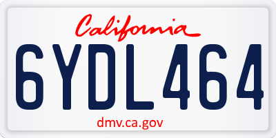 CA license plate 6YDL464
