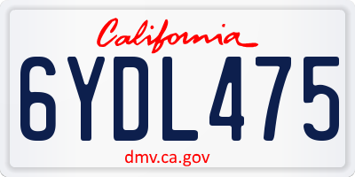 CA license plate 6YDL475