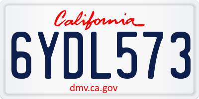 CA license plate 6YDL573