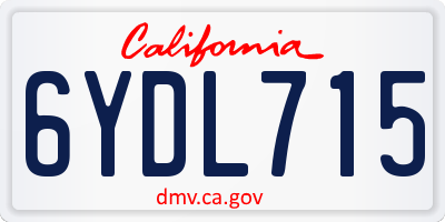 CA license plate 6YDL715