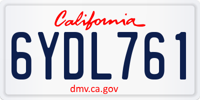 CA license plate 6YDL761