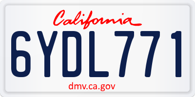 CA license plate 6YDL771
