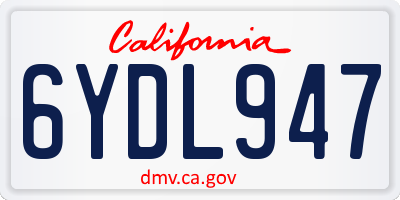 CA license plate 6YDL947