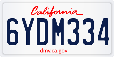 CA license plate 6YDM334