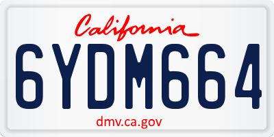 CA license plate 6YDM664