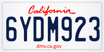 CA license plate 6YDM923