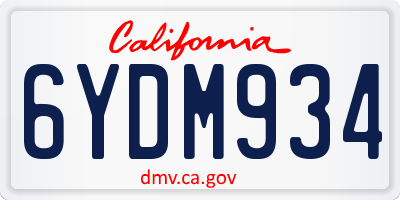 CA license plate 6YDM934