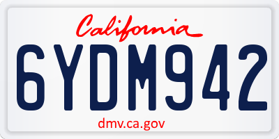 CA license plate 6YDM942