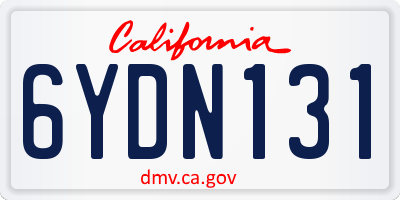 CA license plate 6YDN131