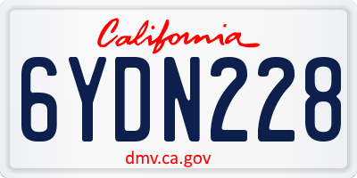 CA license plate 6YDN228