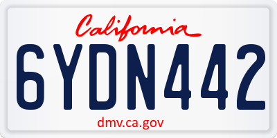 CA license plate 6YDN442