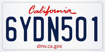 CA license plate 6YDN501