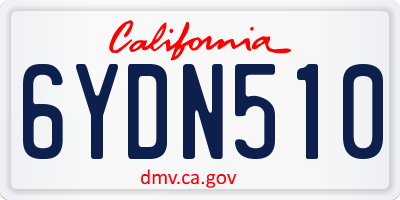 CA license plate 6YDN510