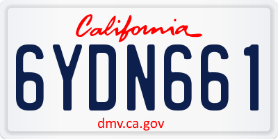 CA license plate 6YDN661