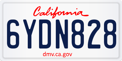 CA license plate 6YDN828