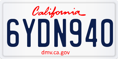 CA license plate 6YDN940