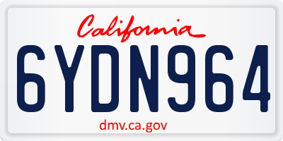 CA license plate 6YDN964