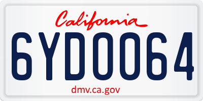 CA license plate 6YDO064