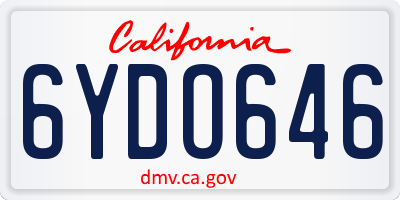 CA license plate 6YDO646