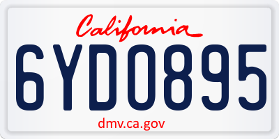 CA license plate 6YDO895