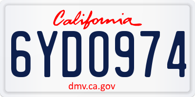 CA license plate 6YDO974