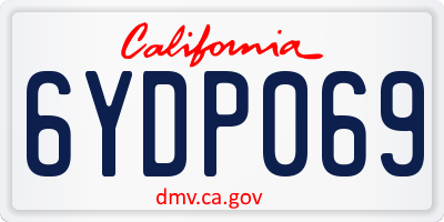 CA license plate 6YDP069