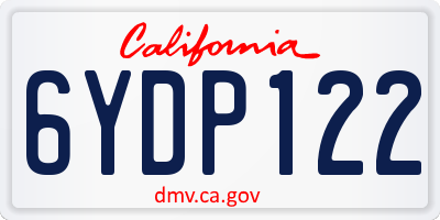 CA license plate 6YDP122
