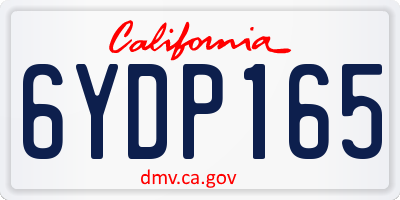 CA license plate 6YDP165
