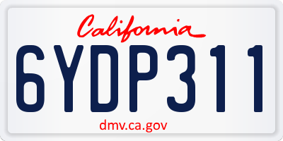 CA license plate 6YDP311