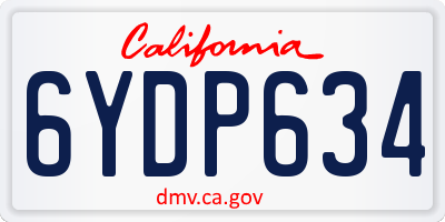 CA license plate 6YDP634
