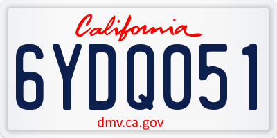 CA license plate 6YDQ051