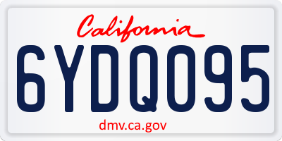 CA license plate 6YDQ095