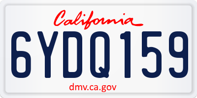 CA license plate 6YDQ159