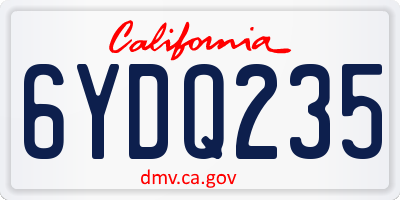 CA license plate 6YDQ235