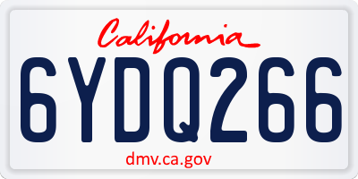 CA license plate 6YDQ266