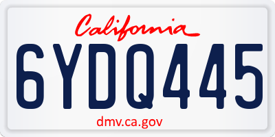 CA license plate 6YDQ445
