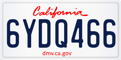 CA license plate 6YDQ466