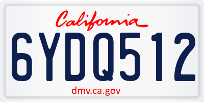 CA license plate 6YDQ512