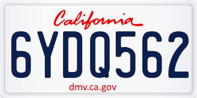 CA license plate 6YDQ562