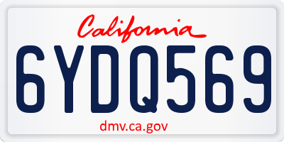 CA license plate 6YDQ569