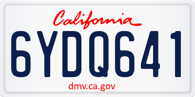 CA license plate 6YDQ641