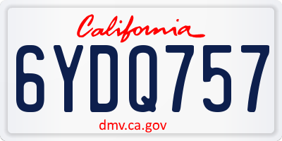 CA license plate 6YDQ757