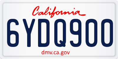 CA license plate 6YDQ900