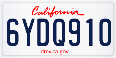 CA license plate 6YDQ910