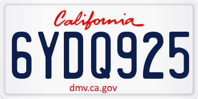CA license plate 6YDQ925