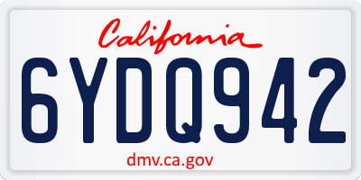 CA license plate 6YDQ942