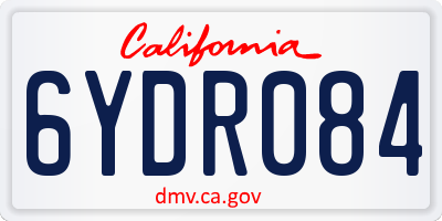 CA license plate 6YDR084