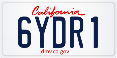 CA license plate 6YDR1