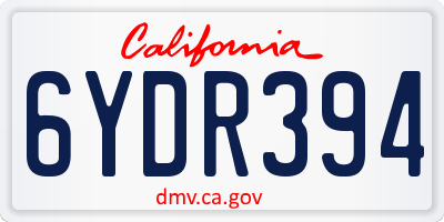 CA license plate 6YDR394