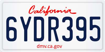 CA license plate 6YDR395
